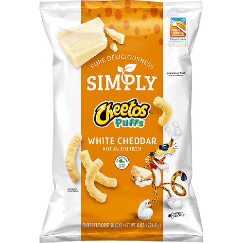 Cheetos Simply Puffs White Cheddar Cheese Flavored Puffed Snacks, 2.5 oz Bag